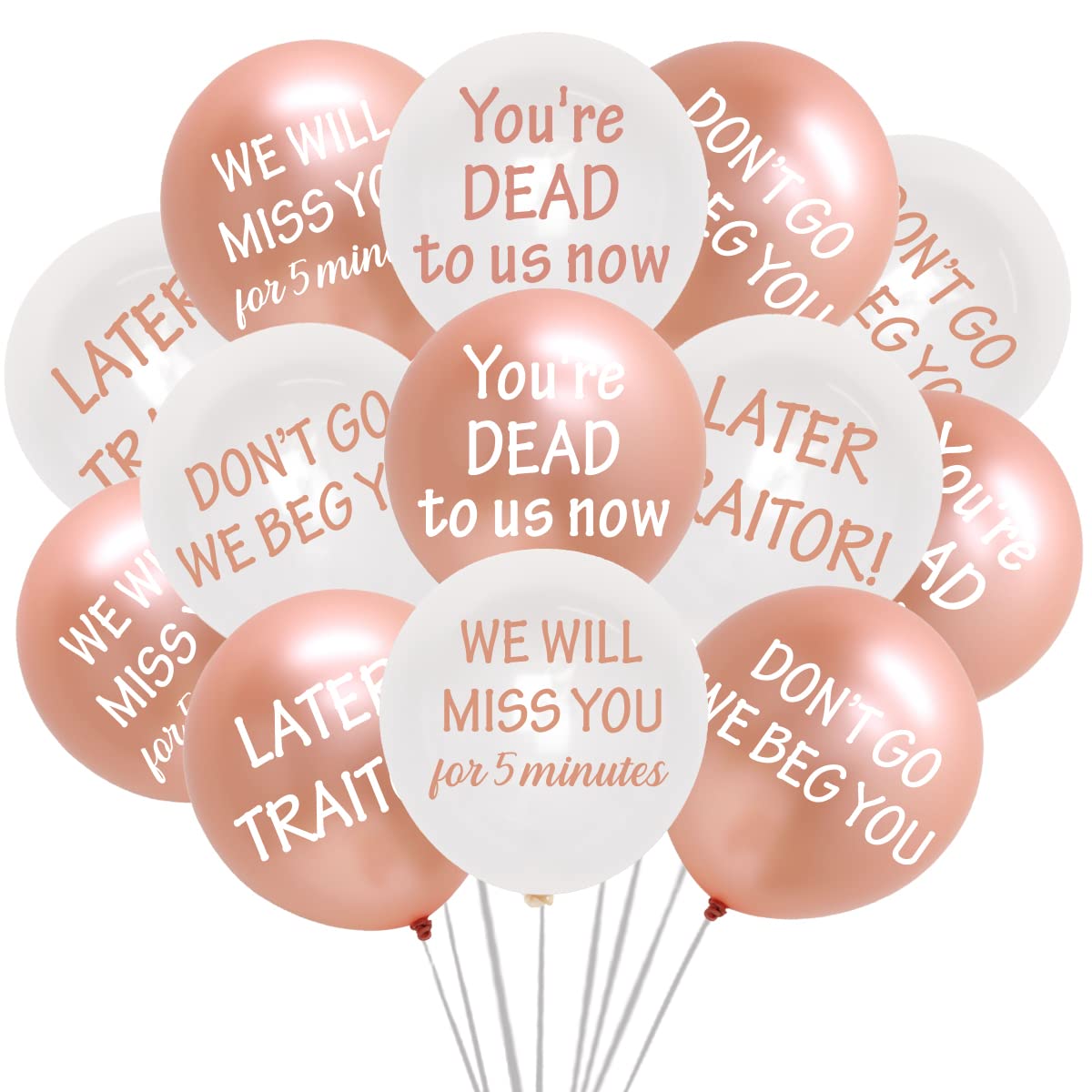 48 Pieces Office Leaving Balloons Office Leaver Party Supplies Coworker Going Away Balloons for Retirement Job Change Farewell Party Decorations (Rose Gold)