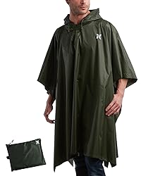 Hurley Adult Unisex Rain Poncho – Packable Hooded