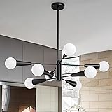 KAISITE Sputnik Chandelier 8-Light Modern Black