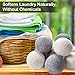 Yazer Pack of 6 Wool Dryer Balls XL Handmade Organic New Zealand Natural Fabric Softener (10, White+Grey)