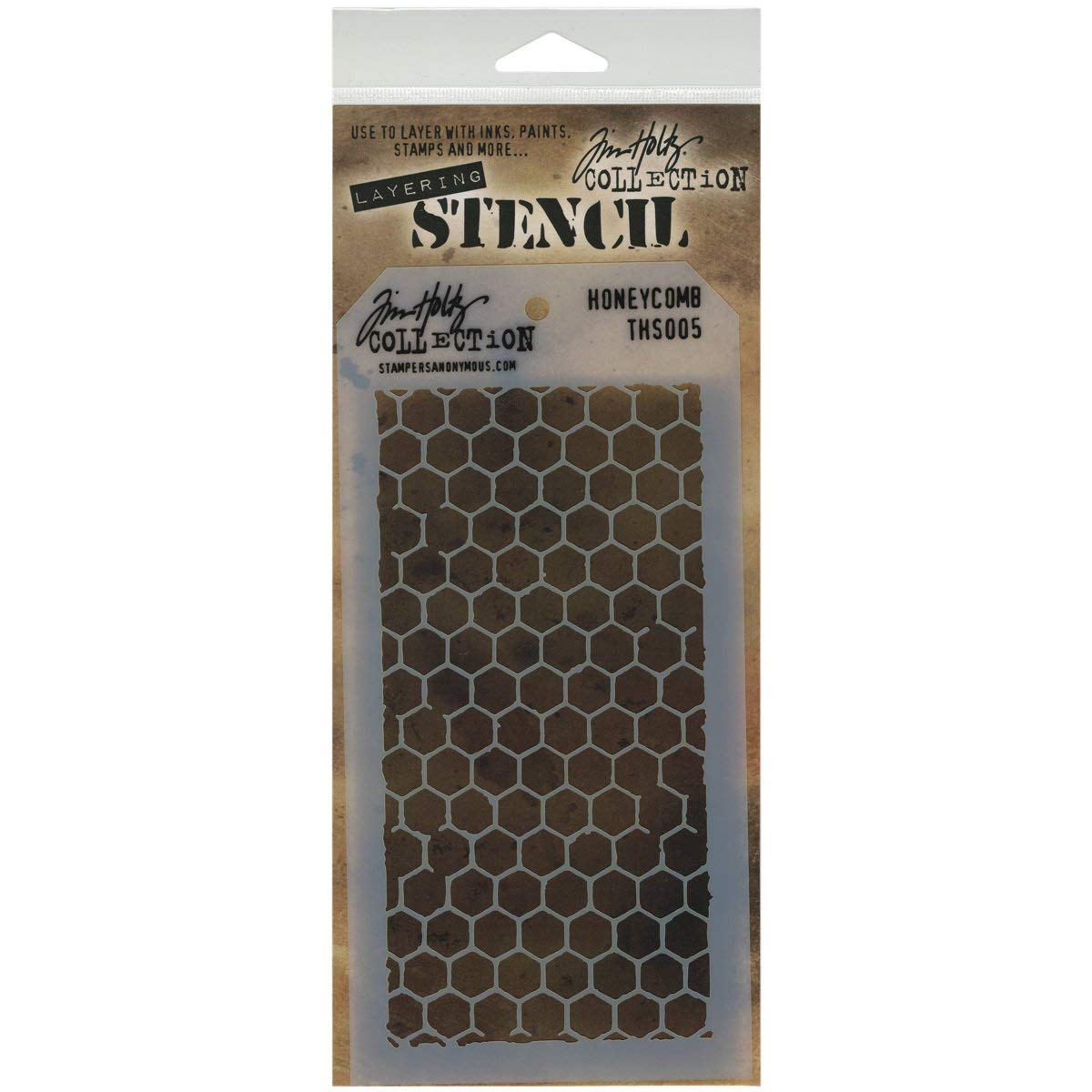 Stampers Anonymous Tim Holtz Layered Stencil 4.125-inch x 8.5-inch, Honeycomb