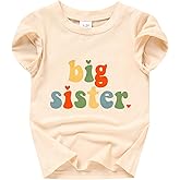 Big Sister Shirt for Little Girls Cotton T-Shirt Clothes Short Sleeve Tops Toddler Baby Announcement Outfits