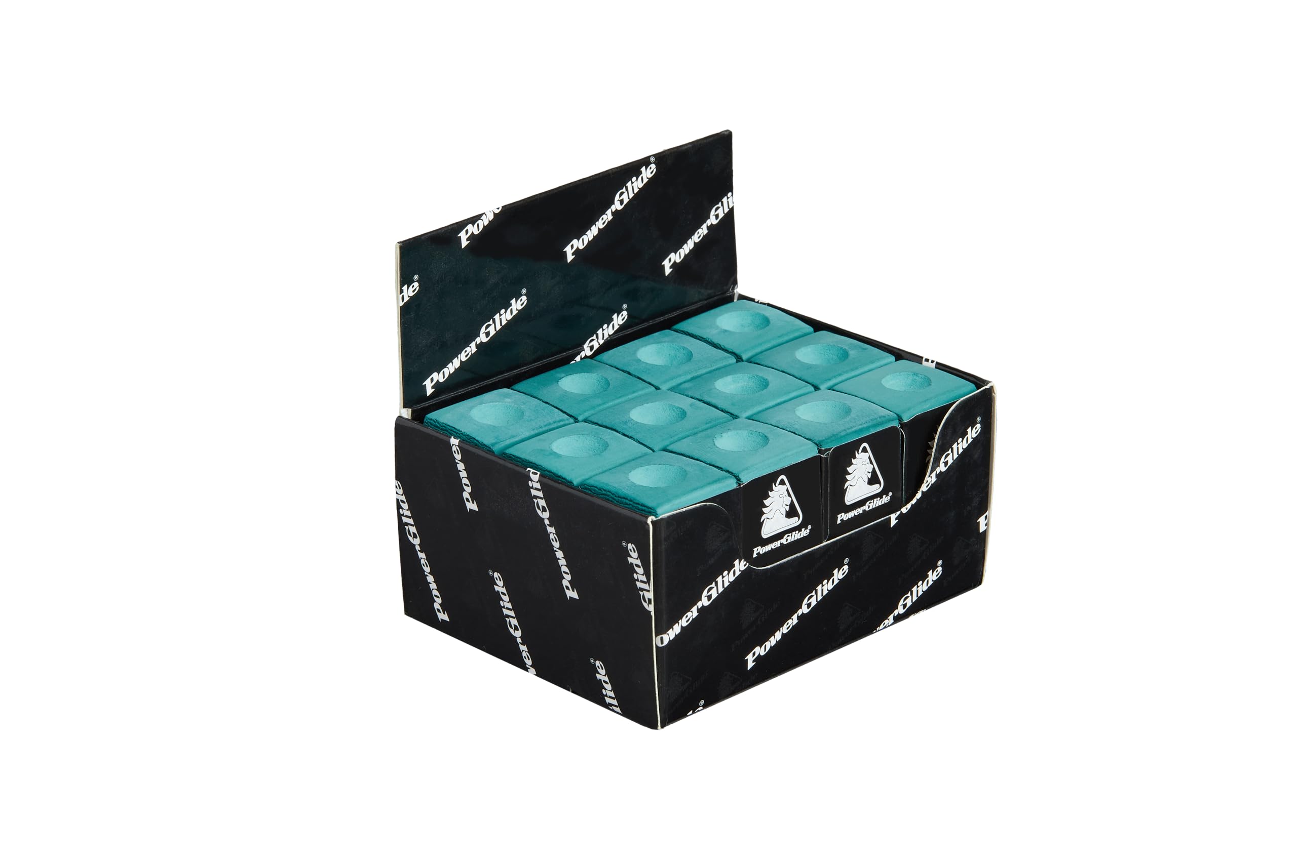 POWERGLIDE Snooker Pool & Billiard Cue Tip Chalk | Green Felt Colour | 24 Cubes