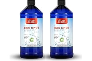 AMERICAN BIOTECH LABS Silver Biotics Colloidal Nano SilverSol Ag₄O₄ 10 PPM Immune Support | Bio-Hacking Immune Building Natural Support | 32 Fl Oz (Pack of 2)
