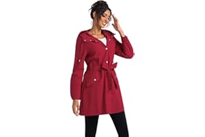 Rain Jacket Women Waterproof Lightweight Raincoat with Hood Long Trench Coat for Women Windbreaker Spring Jacket