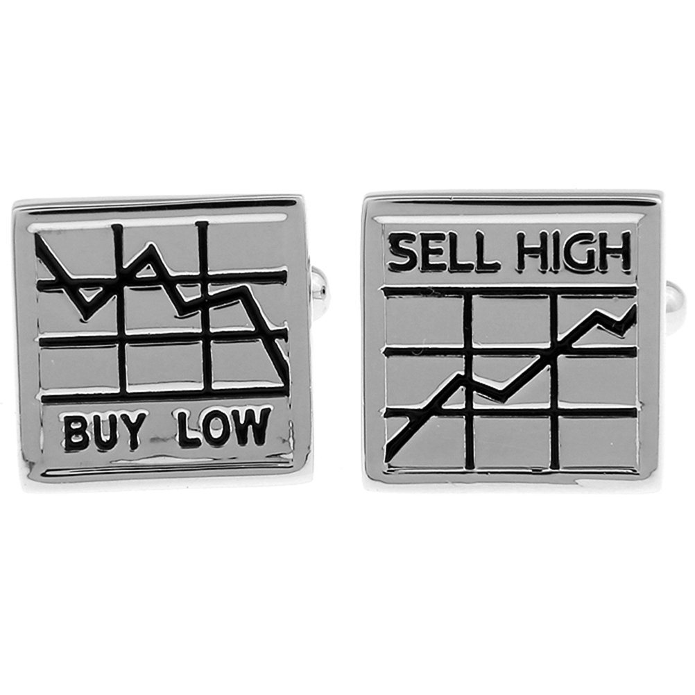 Stock Market Buy Low Sell High Financial Consultant Investment Banking Cufflinks