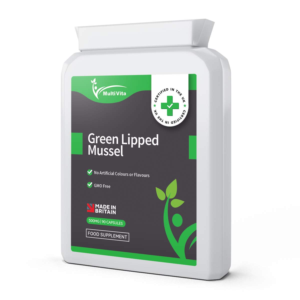 Green Lipped Mussel Capsules 90 x 500mg | High Grade New Zealand Sourced Green Mussel Supplement | No Fillers or GMO's | UK Manufactured to GMP Standards