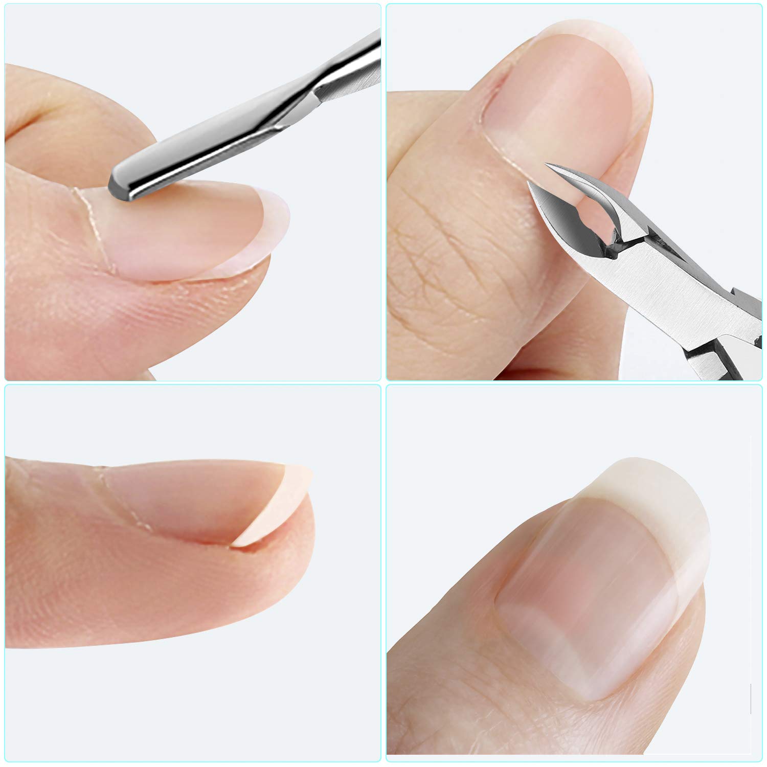 Cuticle Trimmer with Cuticle Pusher, Cuticle Cutter Cuticle Nipper, Premium Stainless Steel Cuticle Remover,Durable Professional Manicure and Pedicure: Beauty