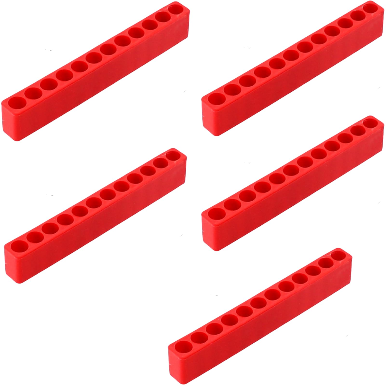Jadeshay Bit Holder Rack 5pcs 12 Holes Bit Storage Strip Screwdriver Hex Shank Card Holder Wind Head Soft Rubber Strips