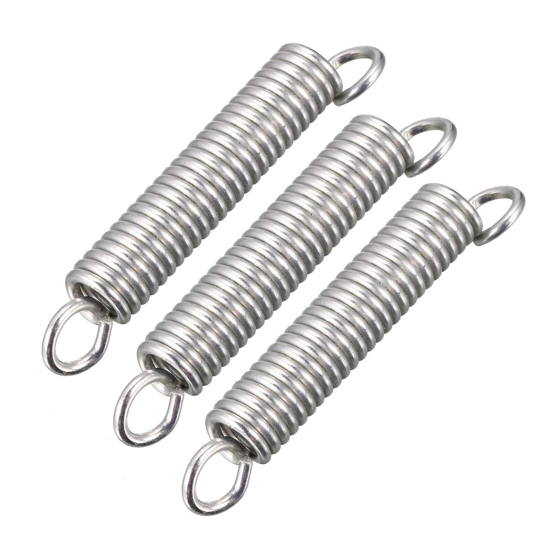 sourcingmap Extension Spring - 1.3mm Wire Dia, 8mm OD, 52mm Length Spring Steel Small Dual Hook Tension Spring 3pcs