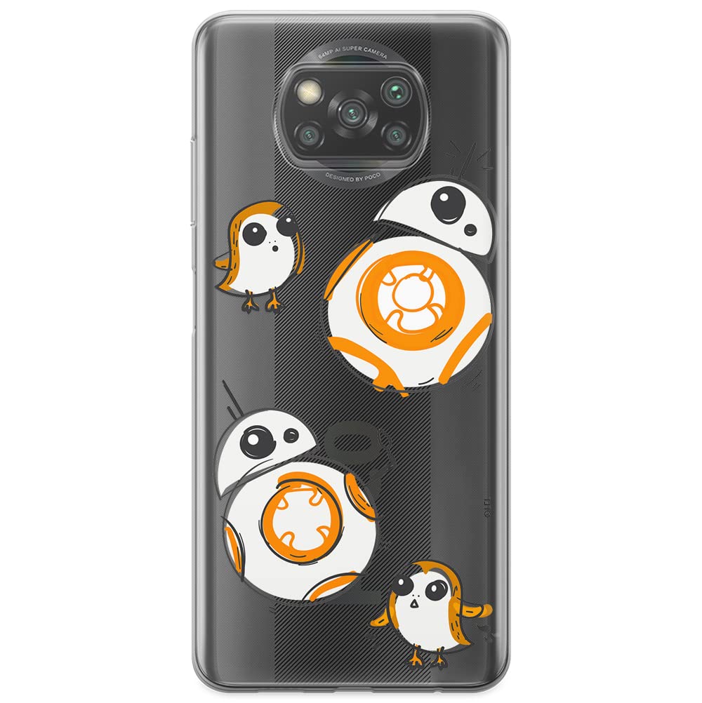 ERT GROUP mobile phone case for Xiaomi POCOPHONE X3 original and officially Licensed Star Wars pattern BB 8 010 optimally adapted to the shape of the mobile phone, partially transparent