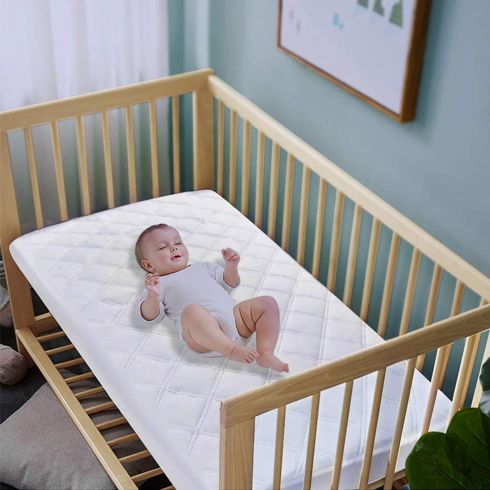 Waterproof Fitted Crib Mattress Pad and Toddler Crib Mattress Protective Baby Crib Mattress Cover Sheets Protector Bedding Sets Breathable & Hypoallergenic for Boys and Girls : Baby