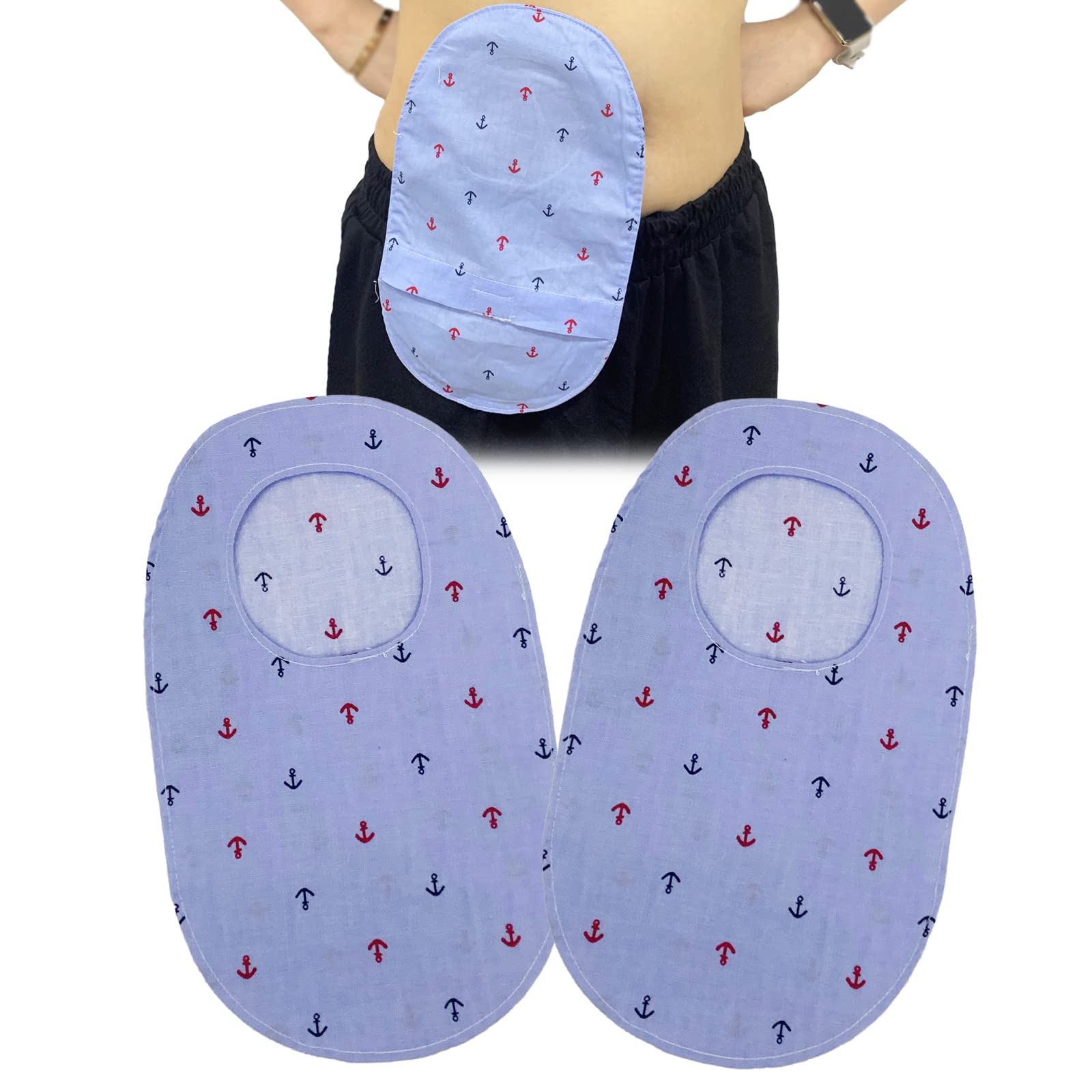 Colostomy Bag Covers - Ostomy Support Garment Pouch with Round Opening for Ileostomy Stoma, 3"ID, 2 Pcs