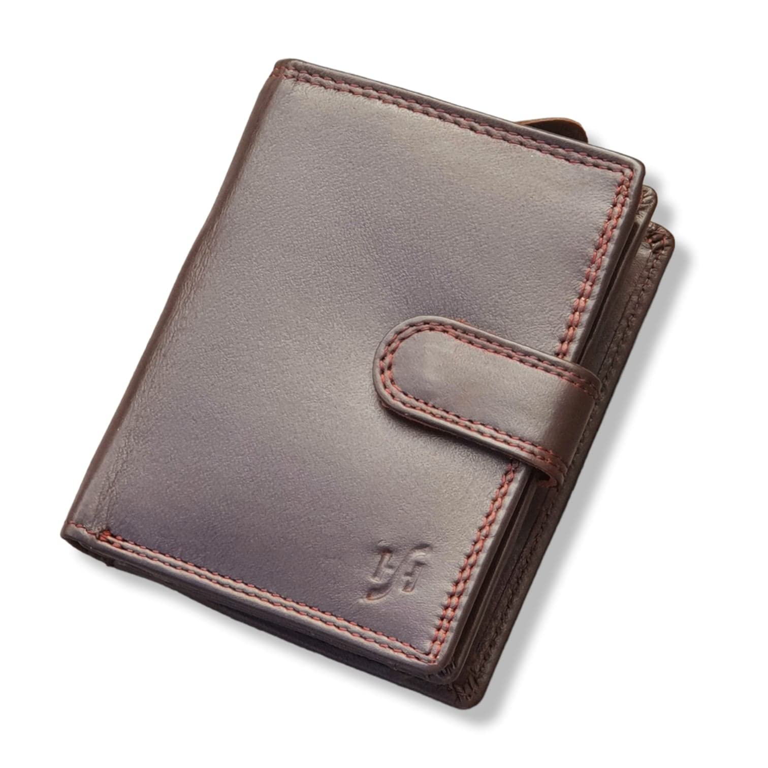 STARHIDE Mens RFID Blocking Soft Real Leather Wallet with Zip Around Coin Pouch 1080 (Brown)