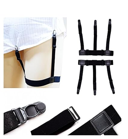 Hemdhalter Shirt Stays Herren Hemd Aufenthalte Herren-Shirt Tail elastisch Strumpfband Straps Gürtel mit Rutschfest Sperrung 