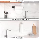 niffgaff Black Under Cabinet Paper Towel Holder Self-Adhesive Wall Mount view 3