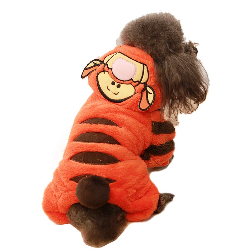 Tiger Dog Halloween Costumes - Pet Dog Costumes Cute & Funny Cosplay Clothes Coat Hoodie Jumpsuit Dress for Puppy to Large Dogs - Christmas Outfit Special Event Photo Props
