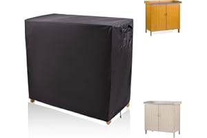 SEJGGKQ Outdoor Kitchen Cover 39.4x18.1x35.8In,Cabinet Covers Garden Storage Cabinets,Potting Bench Waterproof Table Weatherproof,for Patio Tables Outdoors Shelf Furniture Small Wood Tool Chest Proof(Black)