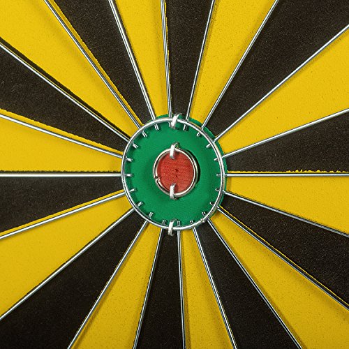 COMSUN Steel Tip Dart Board, 18 Inch Scoreboard for Leisure Sport Games Yellow Buy Online in