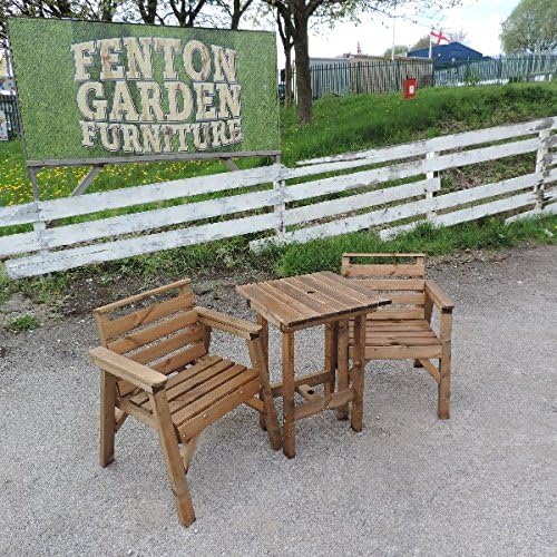 2' Table & 2 Chairs. Solid Wooden Garden Bistro Set. * SUPER STURDY