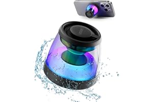 XO SIMPLE IS BEAUTY Magnetic Bluetooth Speaker, XO Portable Bluetooth Speaker with RGB Light, Waterproof Wireless Speaker, Phone Stand for iPhone 16/15/14/13/12 Series, Small Speaker for Shower, Outdoor, Birthday Gift