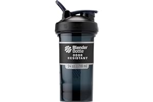 BlenderBottle Shaker Bottle Pro Series Perfect for Protein Shakes and Pre Workout, 24-Ounce, Black