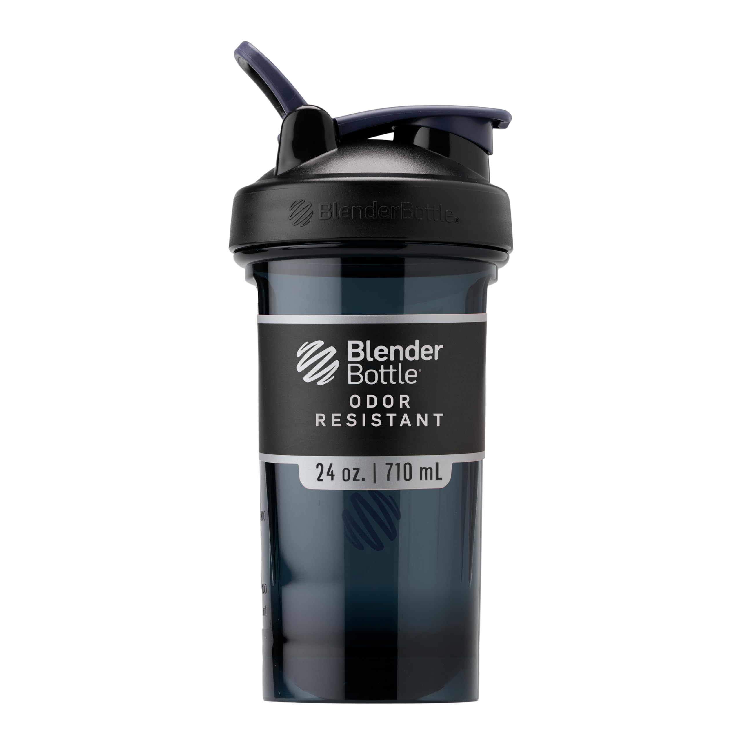 BlenderBottle Shaker Bottle Pro Series Perfect for Protein Shakes and Pre Workout, 24-Ounce, Black
