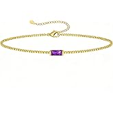 JSJOY Valentines Day Gifts Birthstone Bracelets for Women Gold Dainty Link Bracelet Birthstone Jewelry Birthday Gifts for Her Mom Wife Girlfriend Anniversary Jewelry