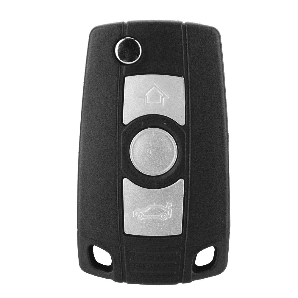 Aramox Key Fob Case, 3 Button Car Remote Flip Folding Key Shell Case Blade Cover Fit for 1 3 5 7 Series X3 X5 Z3 Z4
