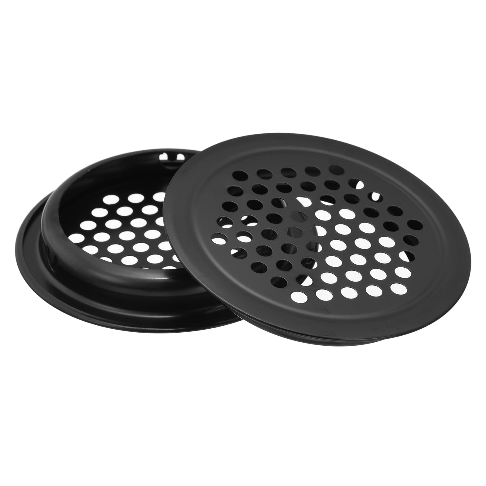 uxcell 53mm(2-1/8") Circular Soffit Vent, 10pcs Stainless Steel Circular Air Vents Round Mesh Hole Louver for Kitchen Bathroom Cabinet, Black