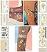 Metallic Temporary Tattoos for Women Teens Girls - 8 Sheets Gold Silver Temporary Tattoos Glitter Shimmer Designs Jewelry Tattoos - 100+ Color Flash Fake Waterproof Tattoo Stickers (Mustique)