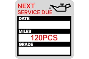 GUEER for Oil Change Sticker Static Cling, Clear Stickers 120 Pcs 2”x 2” Next Service Due Sticker for Windshield, Easy to Peel with No Residue for Car Auto Vehicle Window (Red)