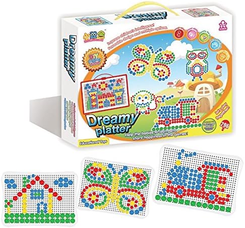 Vidatoy Colorful 3D Puzzle Mushroom Nail 296 Pcs Diy For Kids Educational Gifts