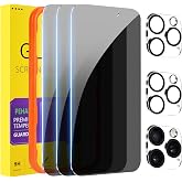 PEHAEL for iPhone 16 Pro Max Privacy Screen Protector+Camera Lens Protector | 3+3 Pack, Installation Frame, Cleaning kits, Anti-Spy Private, Anti-Scratch, 9H Tempered Glass, Case Friendly, [6.9 inch]