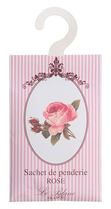 Le Blanc Duftsachet-Aufhänger für den Kleiderschrank, 11 x 17.5 cm, Duft Rose, 3er Pack (3 x 8 g)