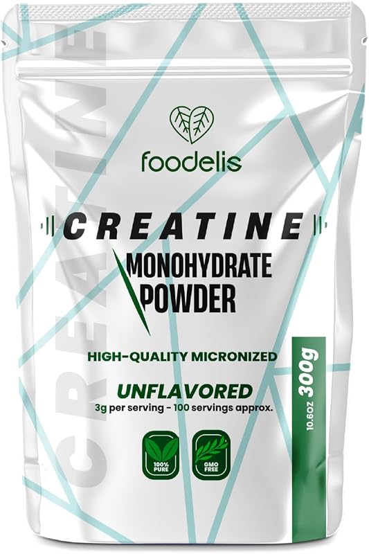 Creatina Monoidrato Micronizzata in Polvere 1 kg, 333 Dosi | 100% Creatina Monoidrato | Senza Sapore | Alta Solubilità, Misurino Incluso