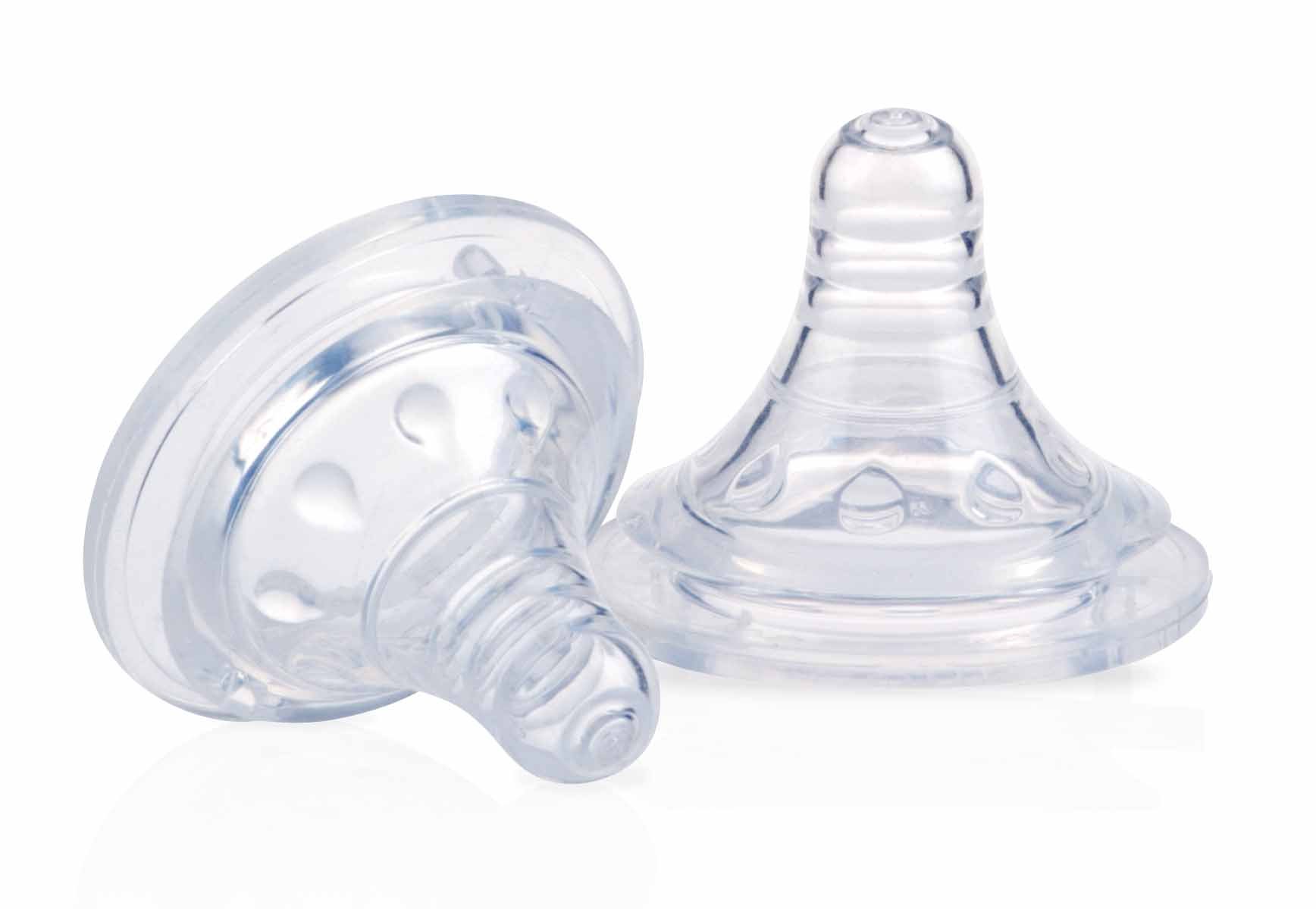 Nuby ID1199 Silicone Anti Colic Teat for Bottles, Neck, Light Output Lento