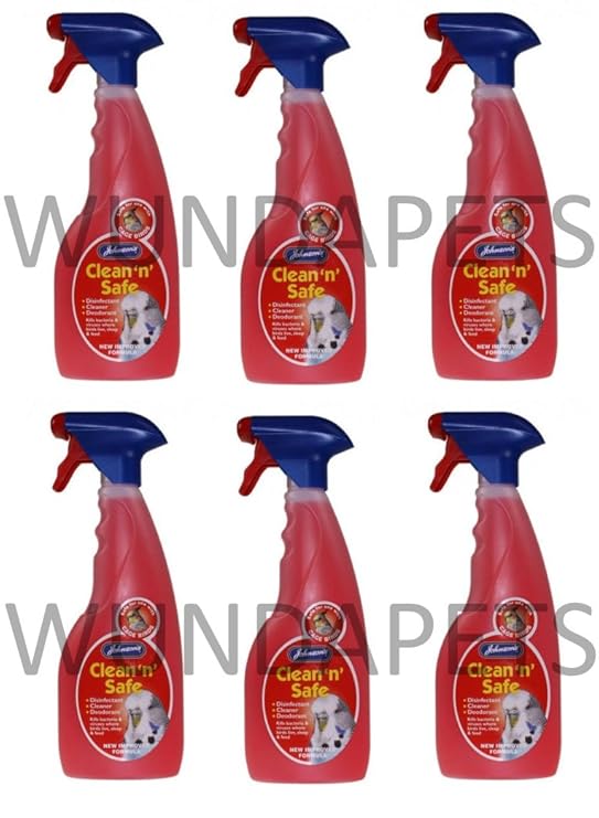 JOHNSONS CLEAN N SAFE CAGE BIRD BUDGIE PARROT DISINFECTANT CLEANER 6