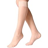 MANZI 12 Pairs Lady's Sheer Knee High Stockings for Women