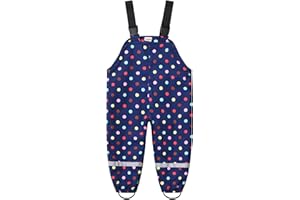 YIQAUMA Toddler Girls Boys Rain Pants Water Resistant Suspender Trousers Mud Dirt Proof Bib Pants Play Overalls