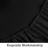 NTBAY 100% Egyptian Cotton King Fitted Sheet 500 Thread Count Black view 4