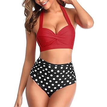 retro halter swimsuit