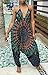 Womens African Print Spaghetti Strap One Piece Harem Pants Jumpsuit Romper