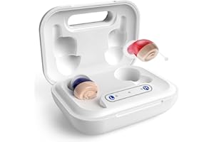 FEILTIK Hearing Aids, Rechargeable Hearing Aids for Seniors, Noise-Free Audio, Auto-On/Off Invisible Ear Hearing Amplifier for Women Men, 6Level of Volume Adjustment-3Scene Modes, Crystal/Natural Sound(White)