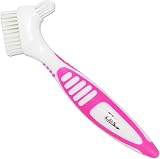 Dental Aesthetics Denture Brush with Rubber Grips Pink One Size