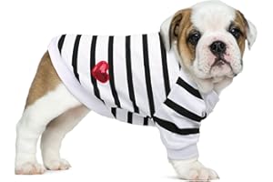 Preferhouse Pet Dog Striped T-Shirt Dogs Cats Cotton Vest Spring Summer Pet Apparel Tee Shirt Suitable for Small and Medium Large Pets French Bulldog Bichon