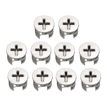 Uxcell 10 Pcs Furniture Connecter Cam Lock Fittings 15mm X 12mm For Cabinet Drawer Dresser And Wardrobe Furniture Panel Connecting Amazon Com Industrial Scientific