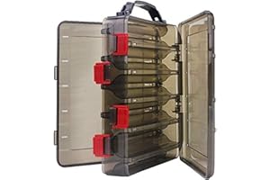 OriGlam Fishing Lure Tackle Box, Fishing Tackle Storage Trays, Double Sided 10 Compartments Waterproof, Organizer Case Boxes 