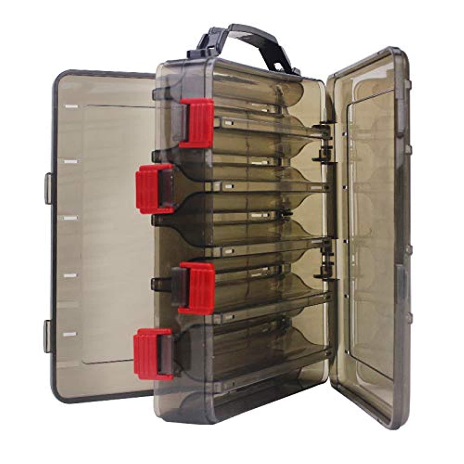 OriGlam Fishing Lure Tackle Box, Double Sided 10 Compartment Waterproof Organizer Case Boxes for Vest Casting Fly Fishing
