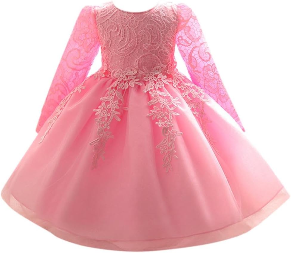 Girls Dresses, Wanshop® Flower Baby Girl Long Sleeve Princess Bridesmaid Pageant Gown Birthday Party Wedding Dress for 0-12 Years Old Months Girls